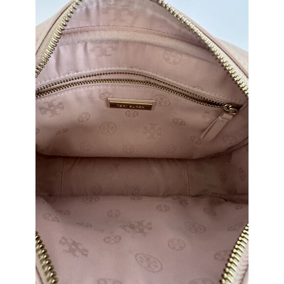 Tory Burch Alexa Stitch Shell Pink Camera Leather Cross Body Shoulder Bag - Picture 10 of 10